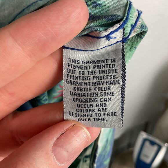 Reyn Spooner Tailored Hawaiian Button Up Dress Shirt 2XL Waterfall Valley - Picture 9 of 12